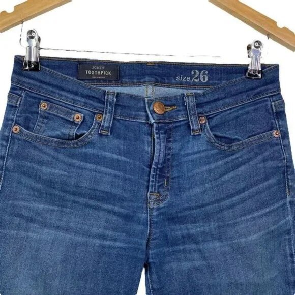 J. CREW WOMEN'S TOOTHPICK STRETCH JEANS 26-EUC - Picture 2 of 5